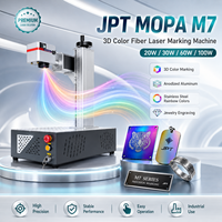 Machine de marquage laser à fibre JPT MOPA 30W 60W 100W pour gravure couleur sur métal, acier inoxydable, bagues, bijoux, logos