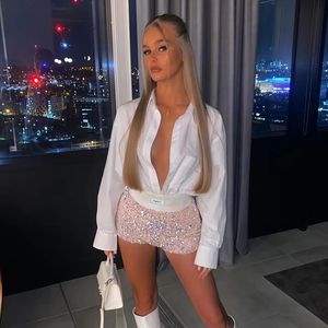 Ingrosso 2024 Clubwear luccicante Sexy Trendy Mini paillettes a vita alta Shorts da festa da ballo - Product Image 1