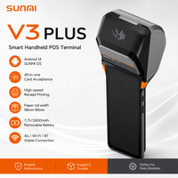 Terminal de point de vente portable SUNMI V3 Plus Android 14 avec lecteur de codes-barres NFC, paiement sans fil, système de point de vente mobile pour solution de point de vente au détail
