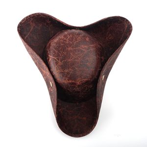 Chapeau de <span class=keywords><strong>pirate</strong></span> vintage SOLPOP pour Halloween, accessoires de fête, tricorne marron pour femmes, costume de Jack en cuir synthétique pour hommes - Product Image 4