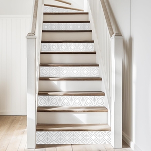 Autocollants pour marches d'<span class=keywords><strong>escalier</strong></span> en PVC écologiques personnalisés, autocollants adhésifs, imperméables, résistants aux déchirures, laminage mat, vinyle décoratif - Product Image 1