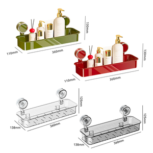 חג המולד נושא אבן עמיד למים קיר רכוב אחסון פלסטיק יניקה גביע אדום ירוק חורי ניקוז עבור חדר אמבטיה - Product Image 6