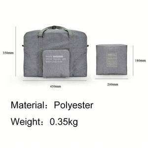 Sac de voyage pliable en polyester imperméable, grande capacité, léger, avec fermeture éclair et logo personnalisé - Product Image 2