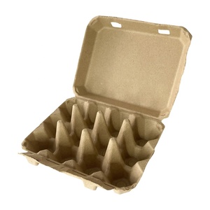 Customized High Quality Pulp Tray Biodegradable Egg Carton Eco-Friendly Recycled Colour Chicken Egg Paper Pulp Packaging Box