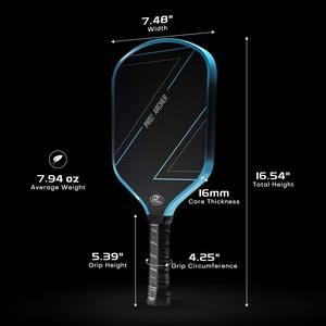 Pala de Pickleball Profesional Aprobada por la USAPA, Portátil, sin Bordes, 16 mm de Grosor, Termoformada, de Grafito Élite T700 y Fibra de Carbono - Product Image 3