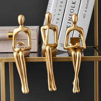 Statue assise décorative en résine légère de luxe pour maison moderne Ornement Décoration de table pour la maison