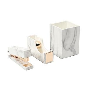 Workpro-ensemble d'organiseurs de bureau, couleur marbre blanc, agrafeuse en or, distributeur de bandes, porte-stylo - Product Image 2