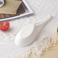 Ensemble de couverts jetables et compostables en bagasse de canne à sucre (fourchette, cuillère, couteau), biodégradables et écologiques, avec impression personnalisée pour la restauration à emporter