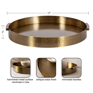 Plateau de service de restaurant d'hôtel de luxe Offre Spéciale avec le plateau de décor moderne poli en métal - Product Image 3