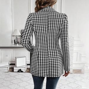 Blazer Élégant pour Femme <span class=keywords><strong>en</strong></span> Tweed à Carreaux <span class=keywords><strong>Pied</strong></span>-<span class=keywords><strong>de</strong></span>-<span class=keywords><strong>Poule</strong></span> – Veste <span class=keywords><strong>de</strong></span> Costume Chic pour le Bureau <span class=keywords><strong>et</strong></span> le Travail - Product Image 6