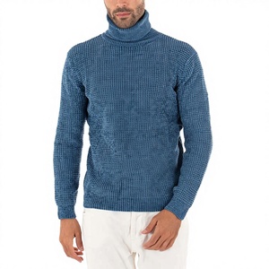 Pull à col roulé en coton gaufré thermique pour homme avec fonction anti-boulochage - Product Image 2