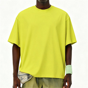 T-shirt personnalisé pour homme, coupe ample, poids lourd, 400 grammes, coton tricoté, manches courtes, uni, col rond, écologique, mode été - Product Image 1