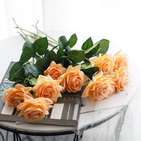 Roses artificielles au toucher réel, fleurs pour mariage, décoration de la maison, arrangements floraux, fleurs artificielles en gros