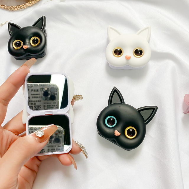 Best Selling Phone Accessories Luxury Kawaii Cat Makeup Mirror Foldable Mobile Phone Holder Folding Support Griptok