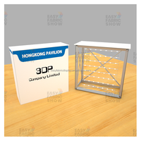 LEWEI EFD-SEG02 Comptoirs d'exposition pliables en alliage d'aluminium durable avec éclairage LED, présentoirs de stand de salon professionnel rétroéclairés personnalisés