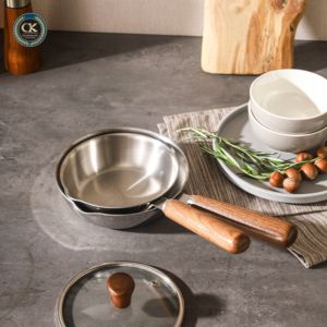 316 Three-Layer Steel Walnut Wood Handle Food Grade Skillets Nonstick Household Fry <strong>Pans</strong> 316 Stainless Steel <strong>Frying</strong> <strong>Pan</strong> - Product Image 4