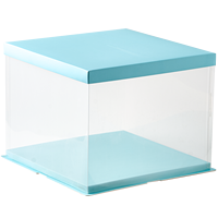 Boîte à gâteau transparente en PET, écologique, jetable, pour fête d'anniversaire, boîte cadeau, support à gâteau d'anniversaire