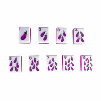 Tuiles de Mahjong Modernes de Luxe Violettes et Blanches 166 Pièces, Mahjong Américain Portable en Acrylique à Motifs Floraux pour le Divertissement