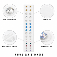 Autocollants auriculaires en strass scintillants, patchs d'acupression en cristal pour l'oreille, autocollants décoratifs pour graines auriculaires en gros