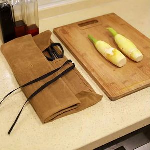 Bolsa de Lona Encerada Resistente para Chef con 7 Ranuras, Estuche para Cuchillos, para Viajes, Campamento y Cocina - Product Image 5