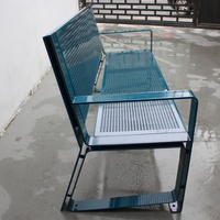 Revêtement en poudre en acier perforé extérieur jardin banquette banc meubles