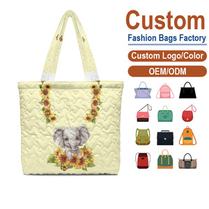 Bolso de Hombro Acolchado de Poliéster con Estampado Personalizado, Elegante Bolso de Compras Bordado con Gráfico Personalizado, 1 Pieza, Diseño Personalizado - Product Image 1