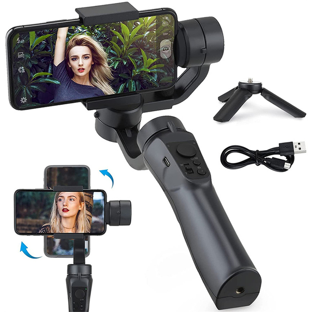 Hot Sale F6 Phone Stabilizer Gimbal Stabilizer Smart Wireless App Control Handheld 3 Axis Smartphone Camera Gimbal 291*120*50 Mm