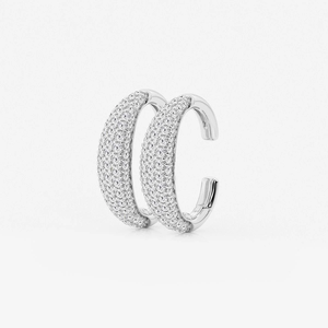 Boucles d'oreilles manchette élégantes et modernes en diamant de laboratoire rond de 3/4 carats pour le quotidien et les occasions spéciales - Product Image 4