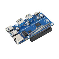 Modul pembagi port Ethernet ETH, papan ekspansi antarmuka USB HUB untuk Raspberry Pi 4B/3B