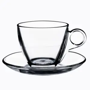 Di lusso di alta qualità cristallo trasparente tazza di caffè di vetro per il ristorante godere di caffè tazza di vetro Set