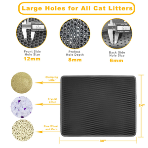 Factory Wholesale Custom Double Layer Litter <b>Mats</b> Water Double Layer Honeycomb Design Washable Eva Premium <b>Cat</b> Litter <b>Mat</b> - Product Image 4