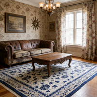 Tapis en laine à poils longs à motifs traditionnels chinois, durable, tissé, écologique, antidérapant, pour la maison et le bureau