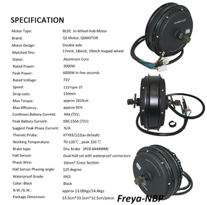 Motor de Buje para Motocicleta QS205 50H V3 3.5T de Alta Potencia con Tamaño de Eje de 150mm y Rueda Trasera de 19x1.85 Pulgadas, Motor QS en Estado Nuevo - Product Image 4