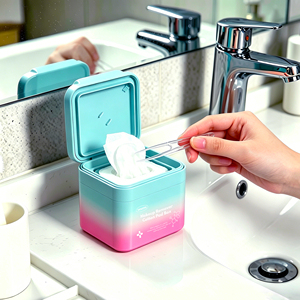 Tarro de 300ml de nuevo estilo, personalizado, translúcido, de plástico PP, cuadrado, para desmaquillante, discos de algodón y toallitas con ácido salicílico. - Product Image 6