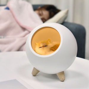 침실 USB 충전 귀여운 램프 만화 미니 <span class=keywords><strong>Led</strong></span> 밤 빛 고양이 애완 동물 집 빛 - Product Image 3
