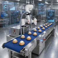 Mesin Pengisi Makanan Roti Otomatis Penuh Bertenaga Listrik Baru dengan Kontrol Layar Sentuh dari Baja Anti Karat