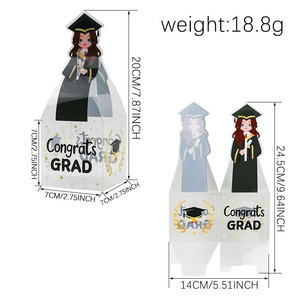 DAMAI Transparent Waterproof PVC Candy <b>Box</b> for Graduation Party Square <b>Small</b> <b>Gift</b> Decoration Bachelor's Robe Graduation Season - Product Image 5