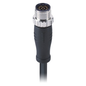 M12 Female Connector 12pin a Code 90 Degree Right <strong>Angled</strong> Un-shielded Molded 0.5m PVC Cable,free End - Product Image 3