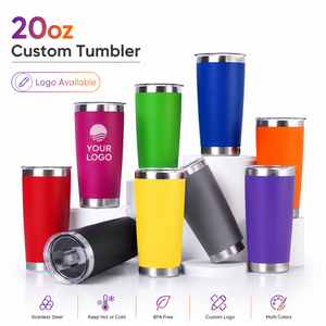 Vaso personalizado de 20 oz, aislado al vacío, de acero inoxidable, con impresión de logotipo personalizado para regalos corporativos, eventos y marcas. - Product Image 1