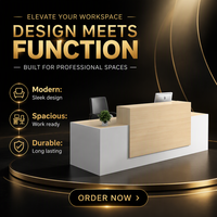 Tables de réception modernes de haute qualité pour bureau, supermarché et hôtel, taille personnalisable, en bois pour centre commercial.