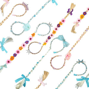 Amygirl Synthetic High Temperature Fiber Blonde/Silver Princess <b>Braid</b> Extensions Wig Machine Double Weft Headband Wedding Flower - Product Image 2