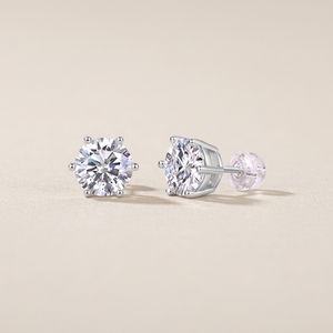 Boucles <span class=keywords><strong>d</strong></span>'oreilles clous pour femme en argent 925, style de luxe, moissanite VVS taille ronde 0,5 carat, <span class=keywords><strong>prix</strong></span> <span class=keywords><strong>d</strong></span>'<span class=keywords><strong>usine</strong></span>, <span class=keywords><strong>bijoux</strong></span> <span class=keywords><strong>fantaisie</strong></span> en promotion - Product Image 6