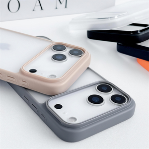 Étui de téléphone portable anti-chute en acrylique transparent de luxe résistant aux chocs pour 17 Pro Max avec support d'anneau en plastique - Product Image 2