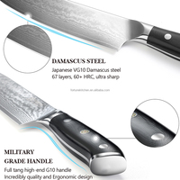 Ensemble de couteaux de cuisine personnalisés, couteau de cuisine japonais de luxe en acier Damas, couteau de chef en acier à haute teneur en carbone VG10