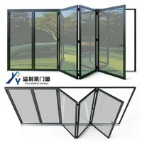 Porte pliante moderne CE en aluminium et fibre de verre avec double vitrage Low-E pour balcon, patio, cuisine, cour et villa