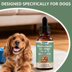 Gouttes multivitaminées 15-en-1 pour chiens, marque privée, soins de santé pour animaux de compagnie, complément alimentaire multivitaminé - Product Image 6