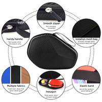Sac de raquette de tennis de table à coque dure hexagonale or/argent/carbone sac de raquette de ping-pong sac de pagaie de ping-pong OEM de bienvenue