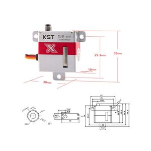 เซอร์โวมอเตอร์ KST X10 Mini V8.0 23 กรัม DC7.4V 0.1 วินาที เกียร์เหล็กชุบแข็ง ตัวเรือนอะลูมิเนียมอัลลอยด์ แบบไม่มีแกนกลาง โปรแกรมได้ ขายดี - Product Image 5