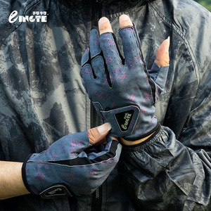 Qingte Fishing Gloves Three And A <b>Half</b> Fingers Exposed Cut Resistant <b>Slip</b> Resistant Outdoor Fishing Gear Unisex - Product Image 1