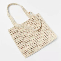 Nouveau style sac fourre-tout d'été pour femme, simple, à bandoulière, en crochet ajouré, sac à main en paille tressée